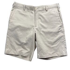 Peter‎ Millar Crown Sport 34 Shorts Beige 100% Polyester Pockets Zipper Closure